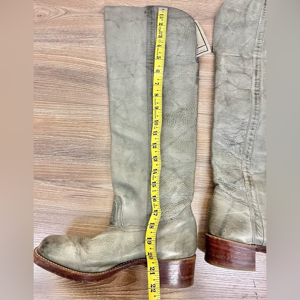 FRYE Over the Knee Tall Campus Boots RARE Blue Grey Size 9 - Picture 3 of 13